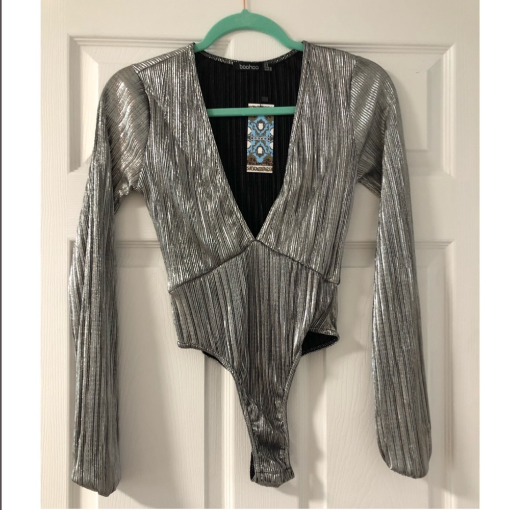 Metallic Silver Bodysuit